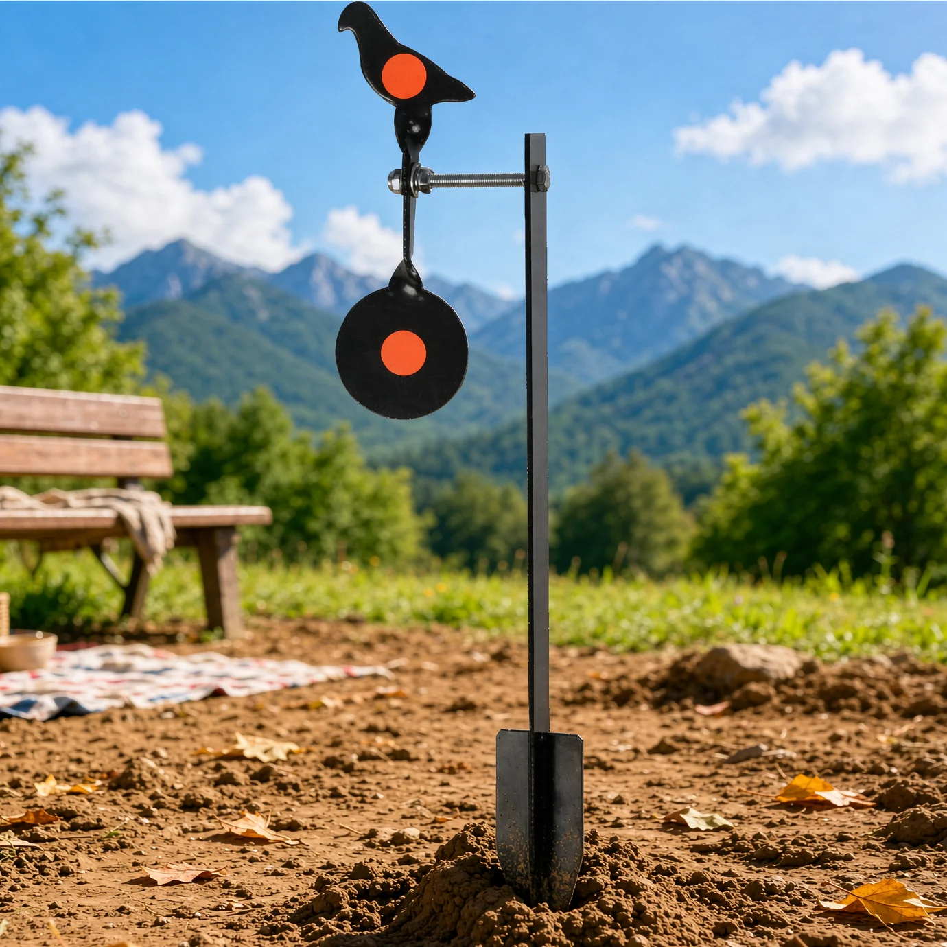 Outdoor Shooting Metal Target, Rotatable Resettable Target, High Quality and Durable, Suitable for Outdoor Shooting Training, Competitive Shooting, Ground-Inserted Animal Shooting Target, Outdoor Slingshot Bb Airgun Practice Aiming Target
