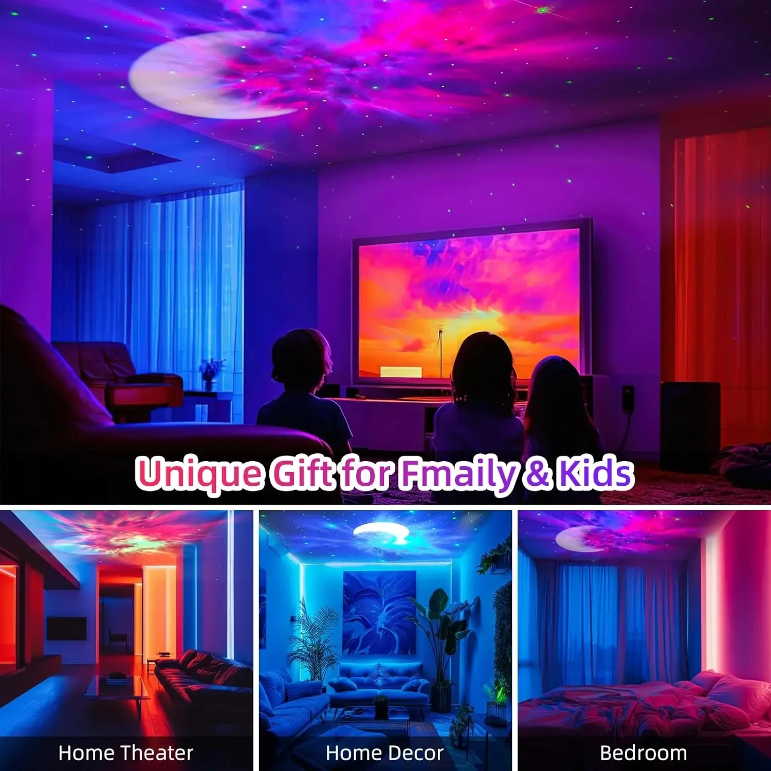 Star Music Projector Galaxy Night Light Astronaut Space Projector Starry Nebula Ceiling LED Night Lamp For Gifts Home Decorative