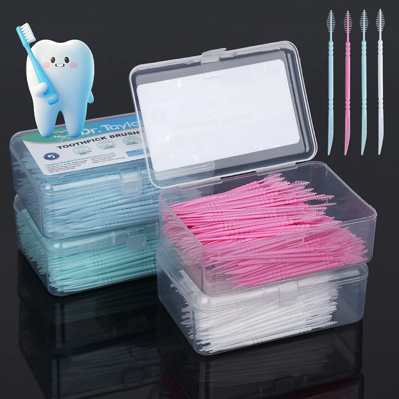 300pcs Interdental Brush Interdental Silicone Brushes Dental Toothpicks Brush Between Teeth Silicone Toothpicks