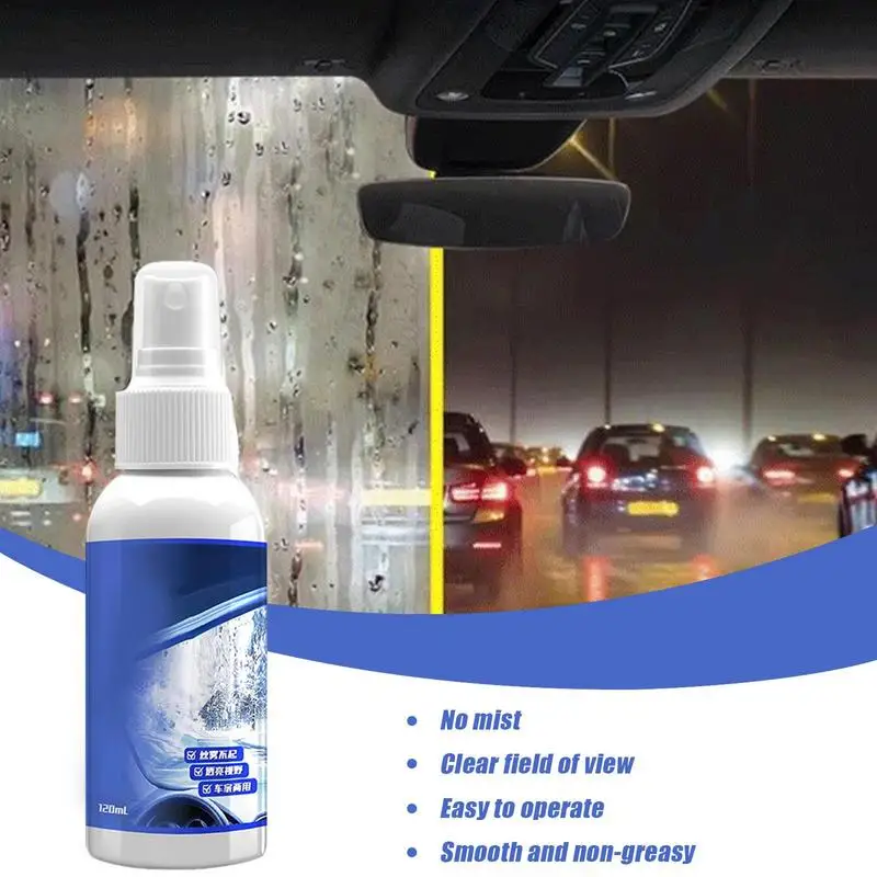 Car Anti-Fog Spray 120ml Anti-Fog Water Cleaner Windshield Spray Rain Prevention Automotive Window Cleaning Prevent Fogging Spra