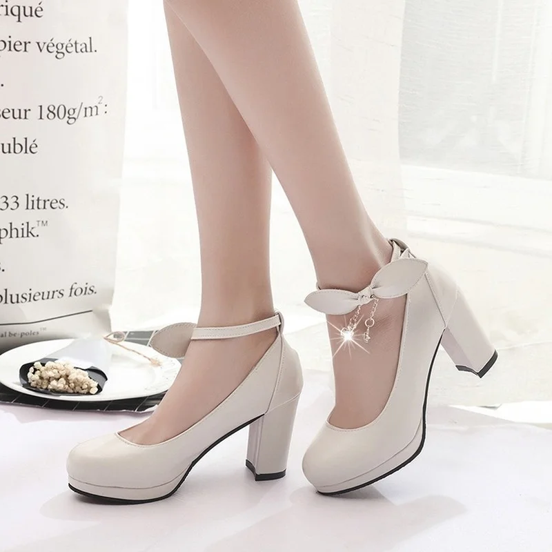 2022 New Style Hot Sell Bowknot Women Pumps Classic Patent Leather High Heels Shoes Party Wedding Shoes Ladies Lolita Pumps