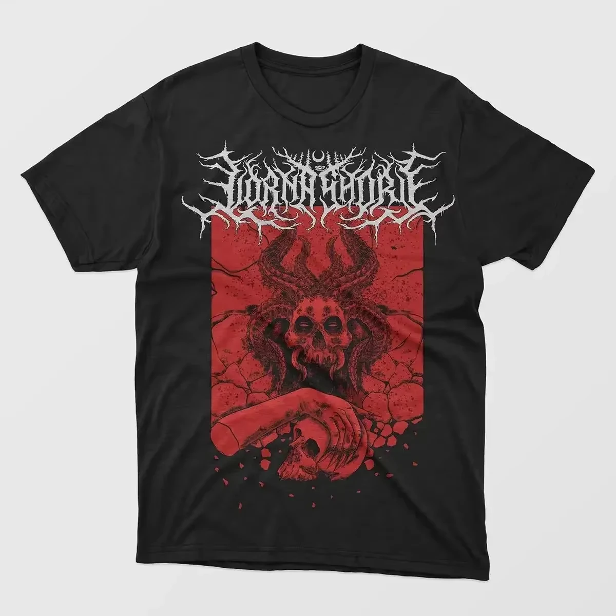 

Футболка Lorna Shore в стиле хип-хоп, уличная мода, черная, с готическим принтом, для мужчин и женщин, модная, хлопковая, с изображением группы