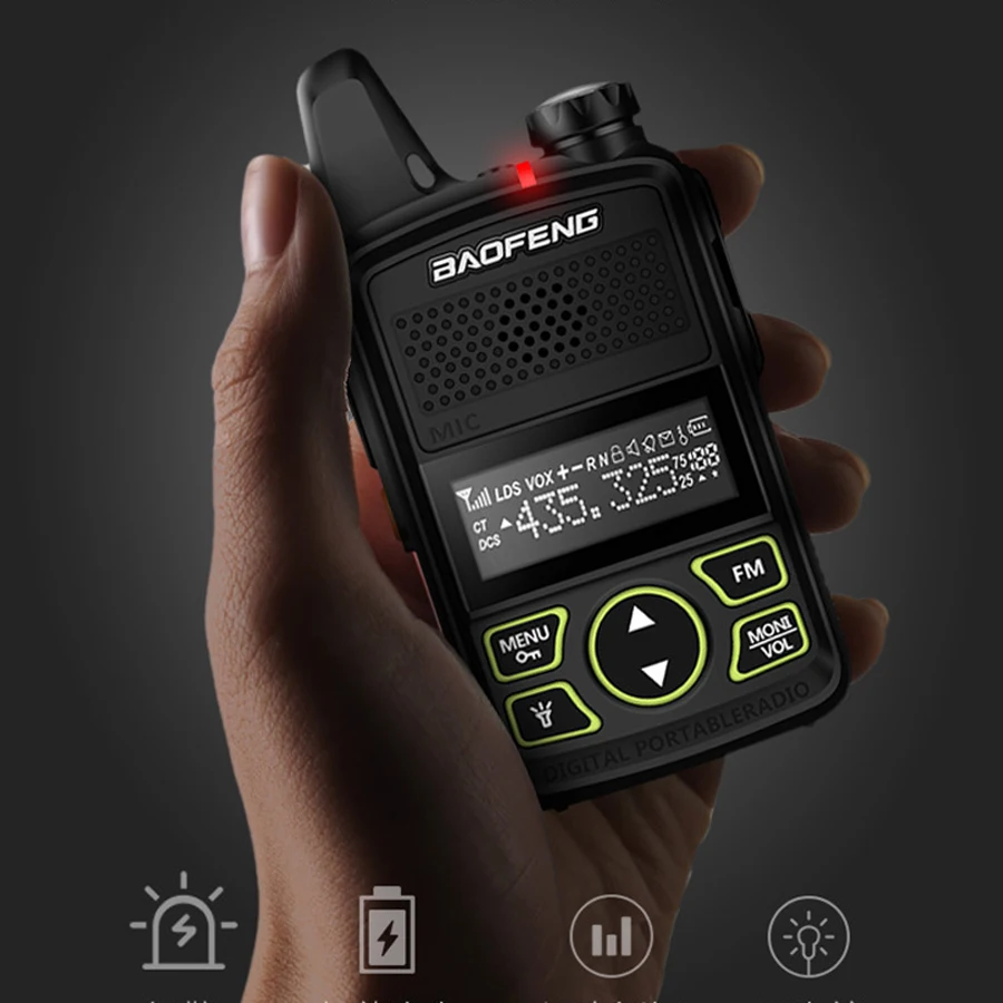 2PCS Baofeng BF-T1 Mini Portable Two Way Radio BFT1 UHF 400-470MHz 20CH Ham FM Transceiver Walkie Talkie with Earpiece