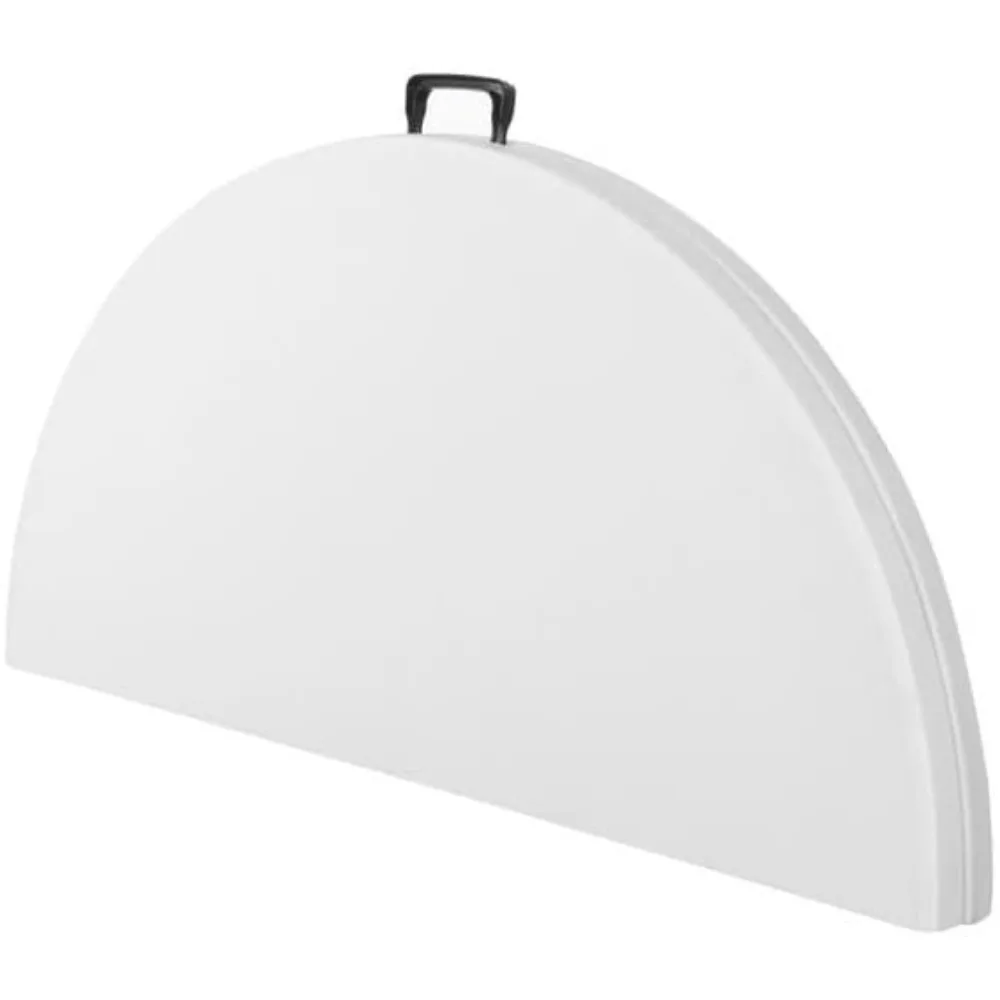 48インチ ホワイト ラウンド プラスチックテーブル 四脚 バイフォールディングテーブル ラウンド折りたたみテーブル プラスチック折りたたみテーブル 4フィート ラウンドフォールド