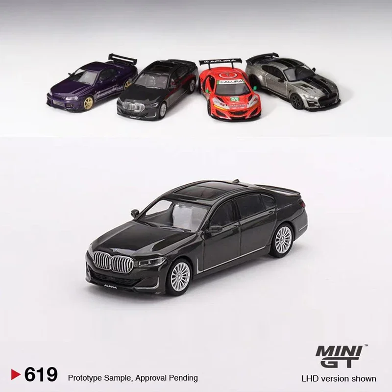 MINI GT 1:64 Model Car Alpina B7 xDrive Dravit Alloy Die-Cast Vehicle -Grey Metallic #619 Display Collection Gifts