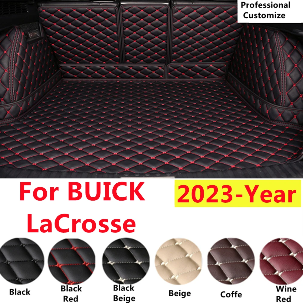 

SJ Full Set XPE Leather Custom Fit For BUICK LaCrosse 2023 Waterproof Fittings Car Trunk Mat Tail Boot Tray Liner Rear Cargo