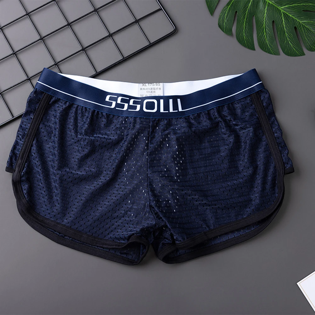 Sexy Men Ice Silk Mesh Seamless Briefs Pouch Underwear Shorts Trunks Underpants Breathable Loose Stretch Males