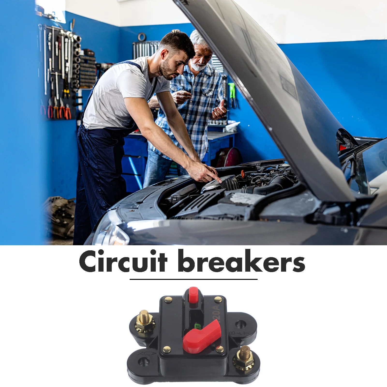 

120 Amp Circuit Breaker Auto Car Manual Reset Inline Fuse Protector for Trolling Motor Marine Boat Audio Systems