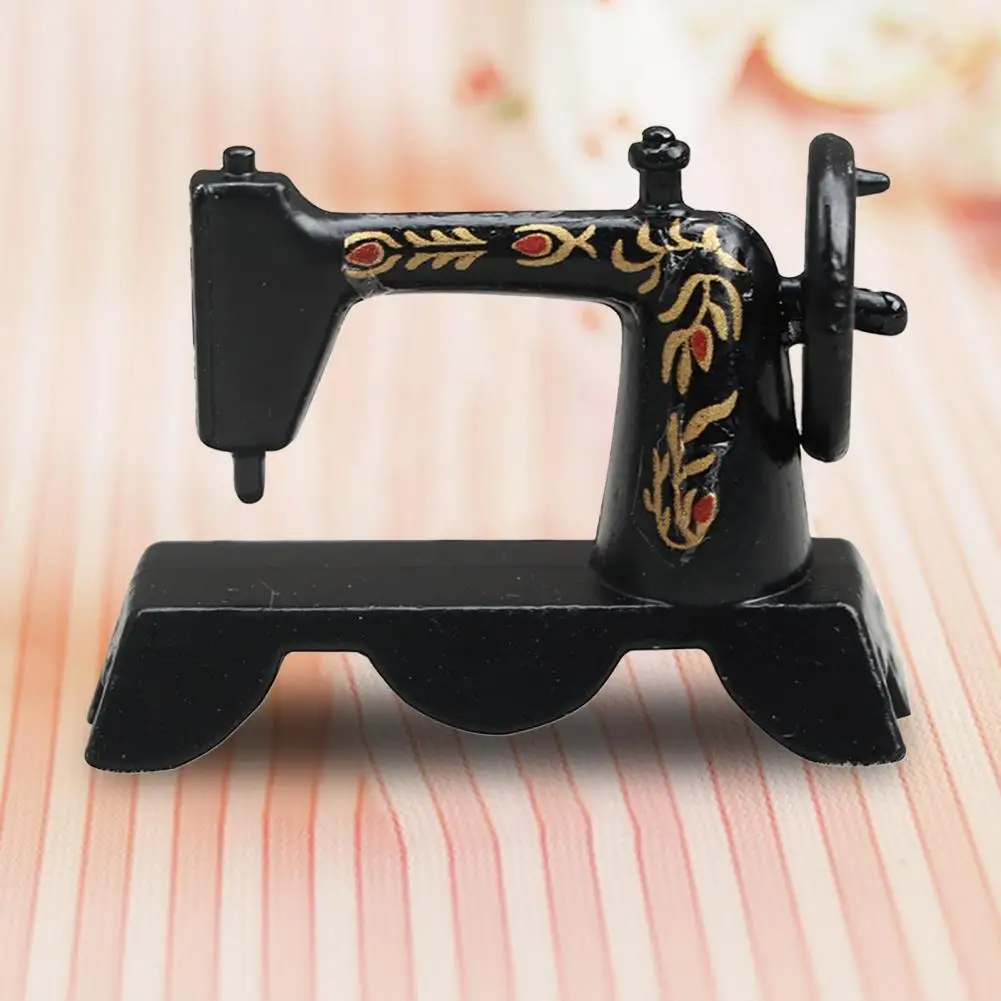 Doll House Ornament Alloy Mini Sewing Machine Doll House Sewing Machine Mini Furniture Model Supplies