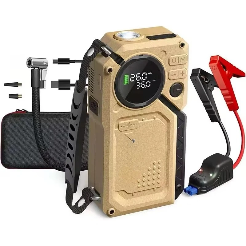 Portable 4-in-1 Car Jump Starter with Air Compressor 150PSI Tire Pump 20000mAh Battery Station for Bike Ball SUV Camping