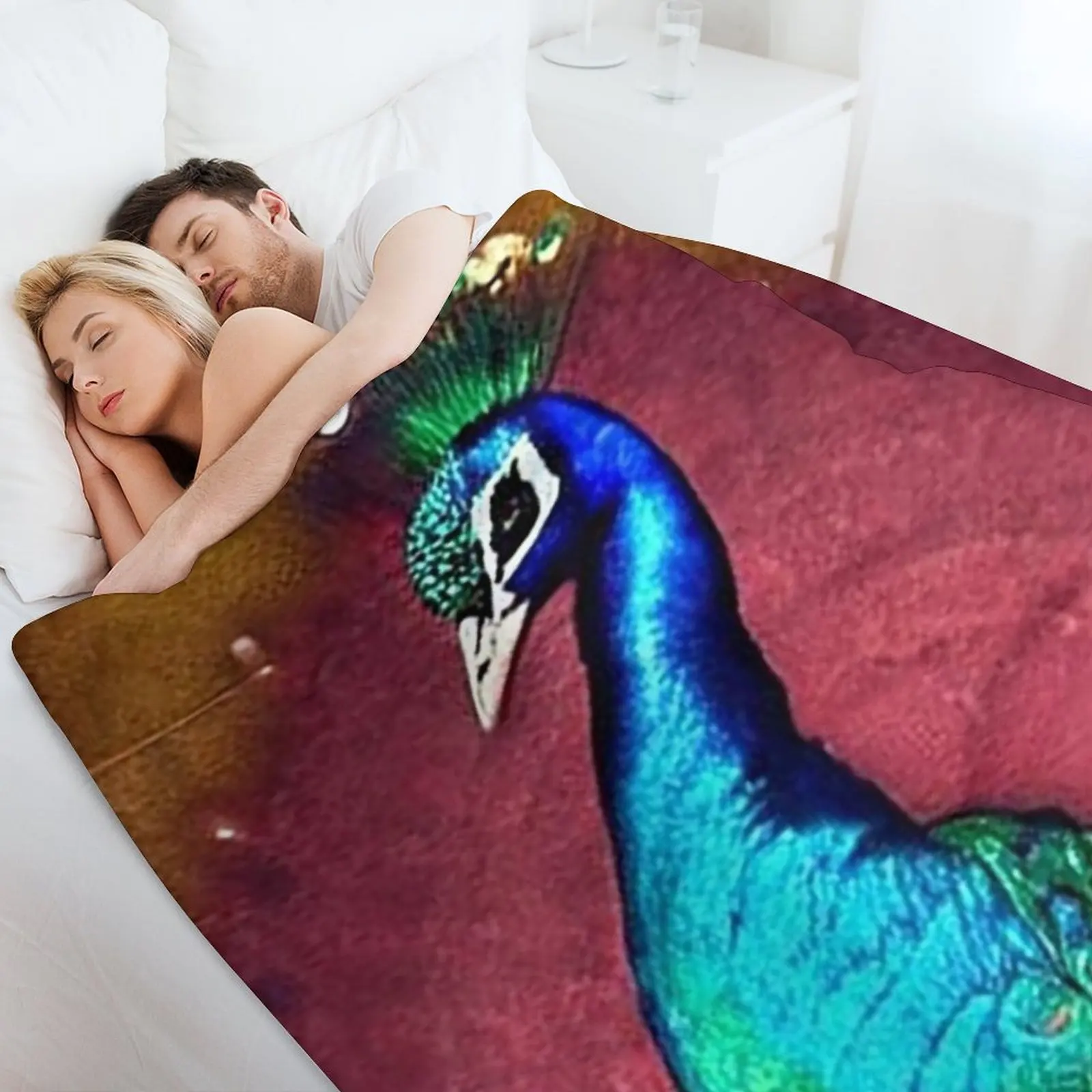 بطانية رمي الطاووس المتطورة هدية شخصية لطيفة بطانيات شعر للسفر #4