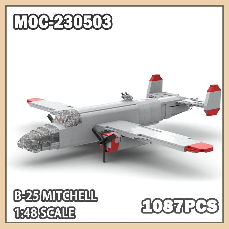 

B-25 Mitchell 1:48 Scale 1087PCS Building Block Model Brick Military War Series NEW ADULT TOYS DIY Set Creative Gifts MOC-230503