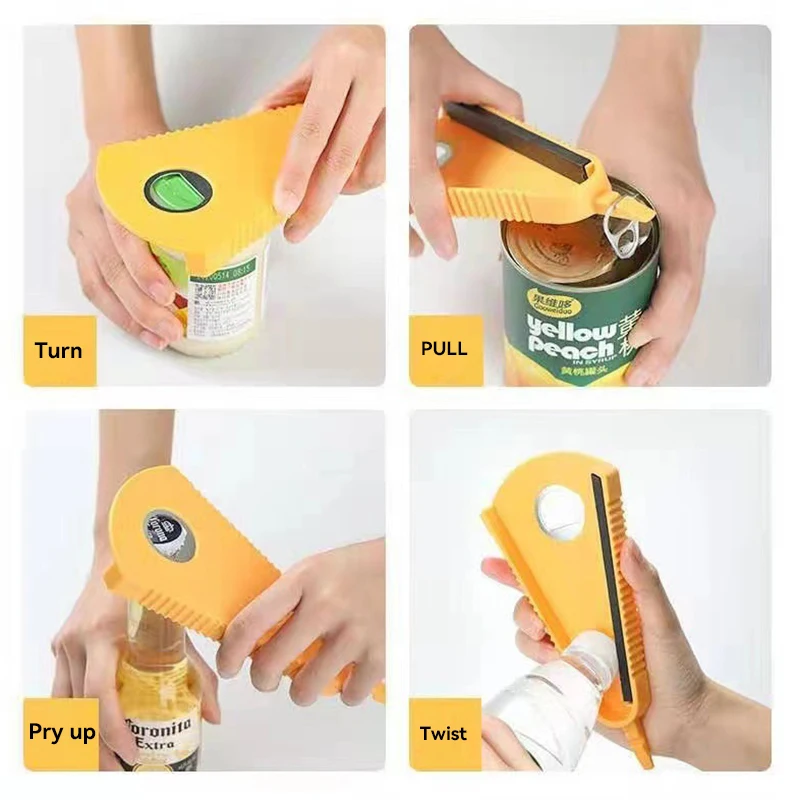 Can Opener Multifunctional Bottle Opener Jar Opener for Beer Coke Jam Beverage image 3