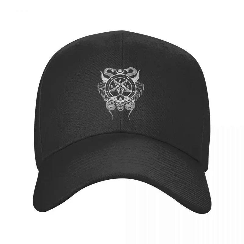 

Punk unisex Sigil of Baphomet baseball cap adult demon Satan pentagram adjustable dad hat women men sun protection snapback caps