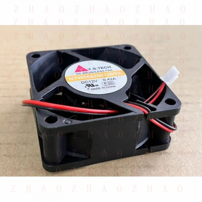 

L+ 1 шт. для Y.S.TECH 6025 NYW06025012BSS DC 12V 0.42A 6CM 2pin вентилятор охлаждения