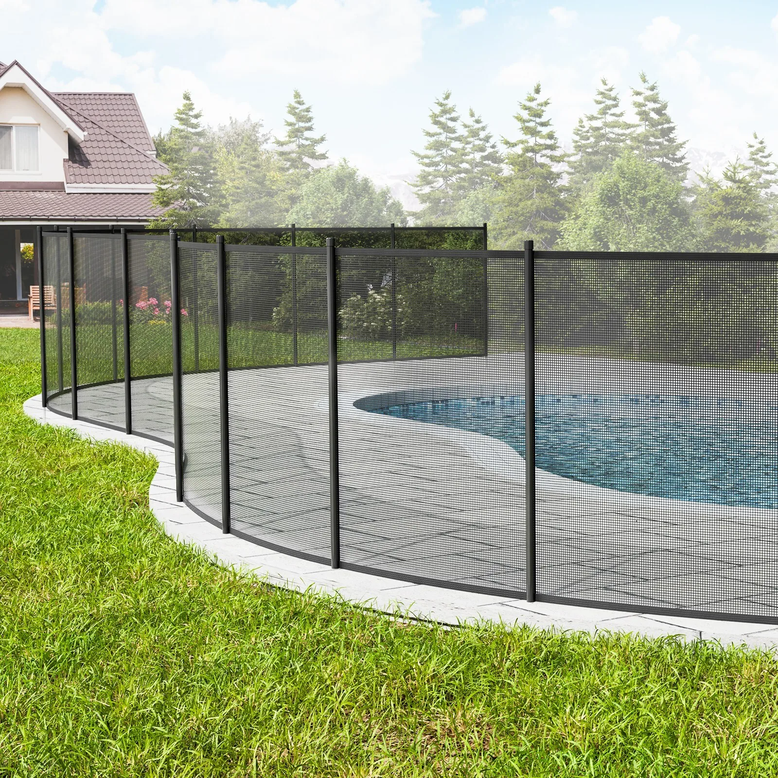 Valla para piscina Valla para piscina extraíble de 4 x 96 pies para piscinas enterradas al aire libre