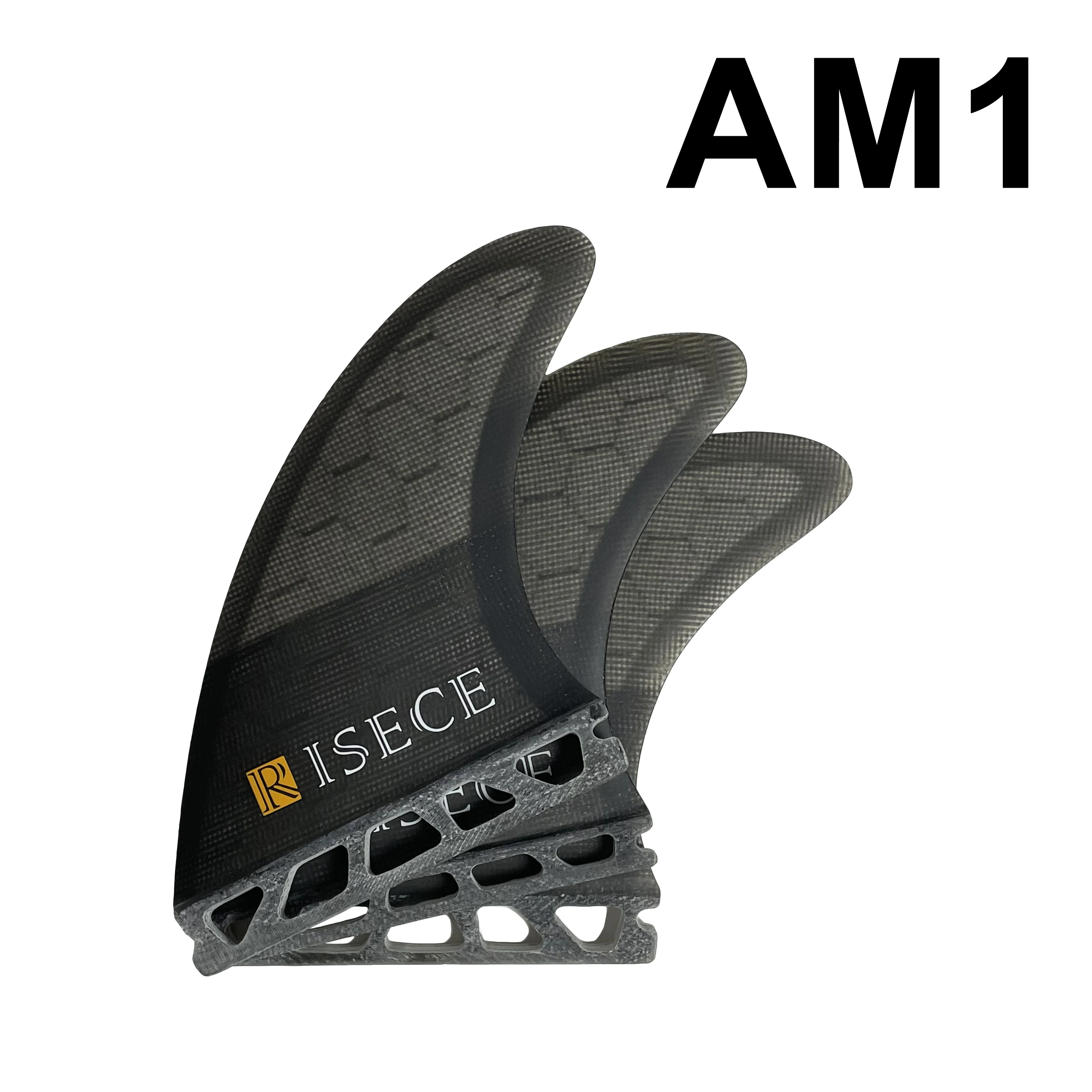 risece-ファイバーグラスサーフボードフィン-am1-サイズ-ビッグハニカムサーフフィン-シングルタブベースフィン-ヘキサコア-スラスターフィンセット