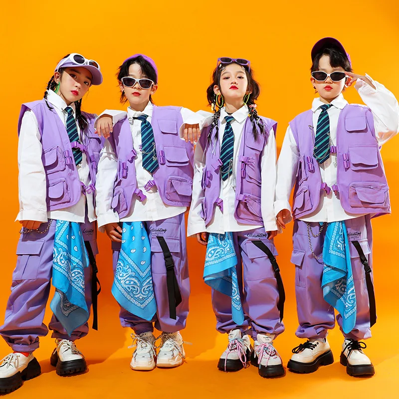 

Children's Street Dance and Hip-hop Performance Costume Set, Girls' Jazz Dance Runway Set, Boys' Hip-hop Fashion Outfit