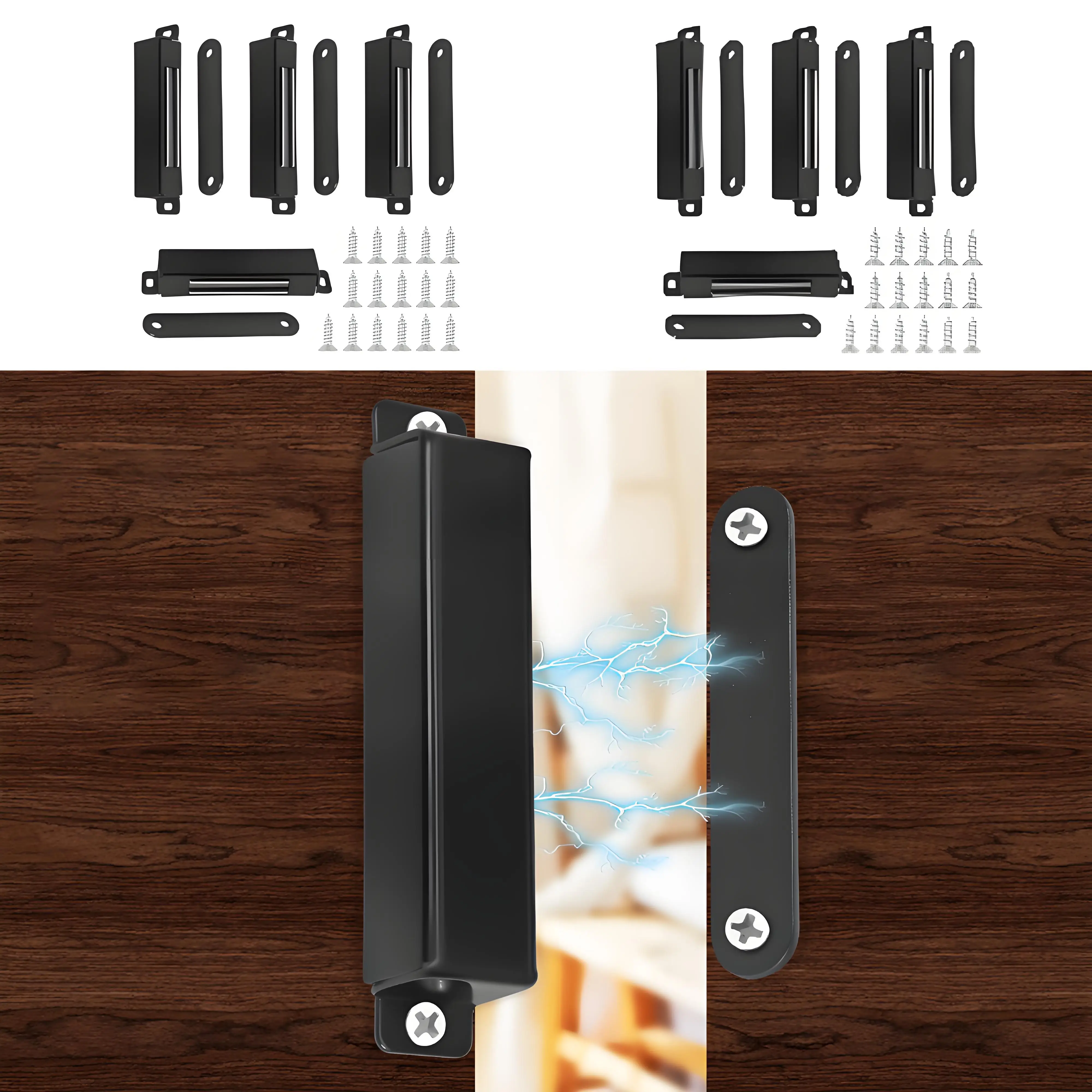 8 Uds. Cierre de puerta magnético, imanes magnéticos fuertes de acero inoxidable con succión de 150lb para cierre, pestillos de gabinete resistentes