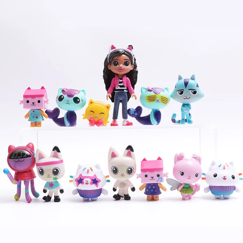 

13 шт./лот Gabby кукольный домик украшение торта аниме фигурки кошка Gaby девушка орнамент игрушка модель для детей день рождения рождественские подарки