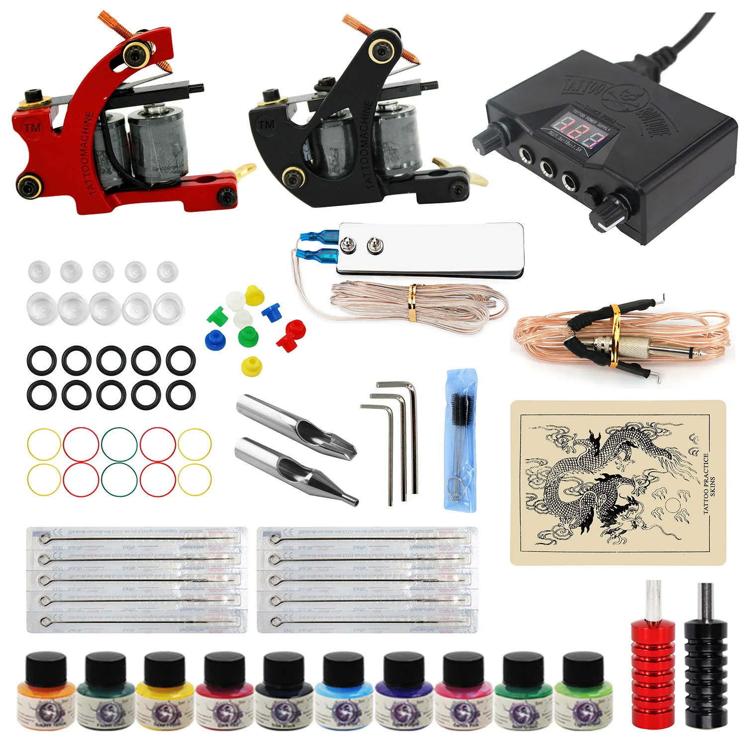 

Wormhole coil tattoo machine secant atomization double machine tattoo set disposable tattoo needle tattoo equipment