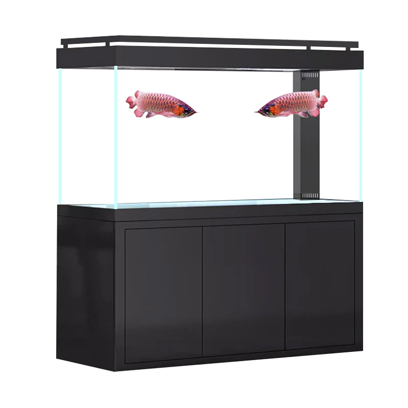 Fish tank living room household medium and large water-free bottom filter screen partition ultra-white fish tank