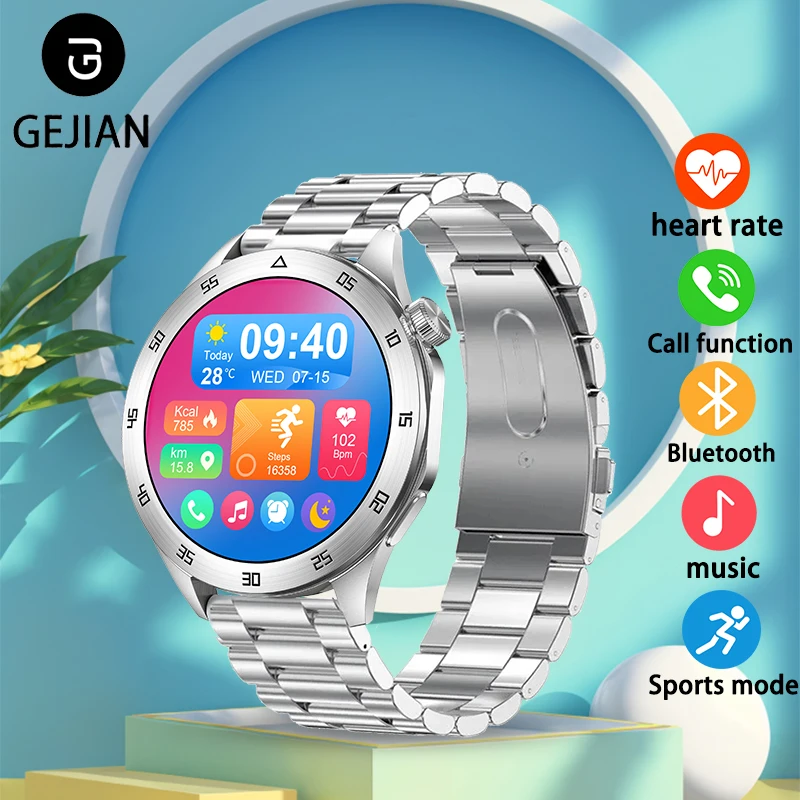 

Мужские умные часы GEJIAN с Bluetooth 5,3, 1,45 дюйма, разрешение 412*412, HD, мониторинг сердечного ритма, Android iOS, умные часы с вызовом