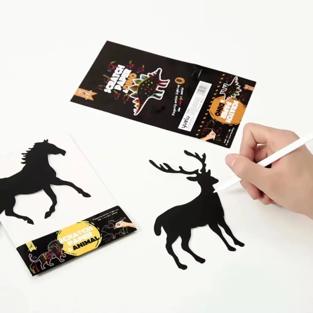 Nieuwe Magic Scratch Tekenpapier DIY Scratch Art Bladwijzer Kinderen Tekenspeelgoed Schilderen Boek Creatieve Kaart Sticker Educatieve Geschenken