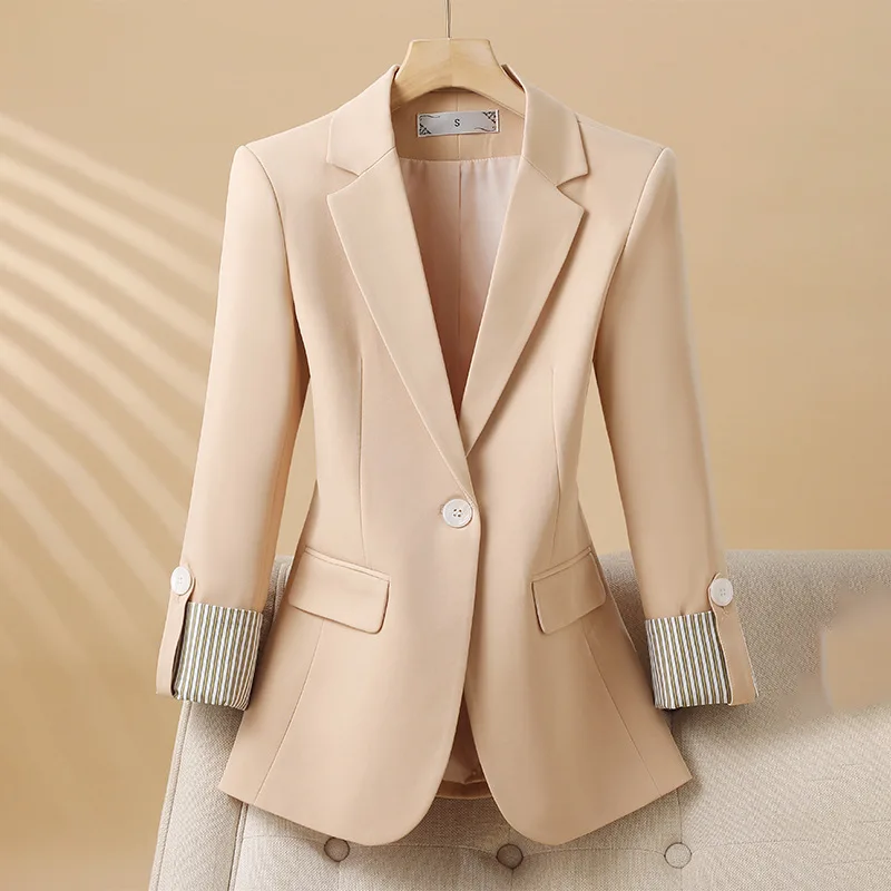 New Office Ladies Blazer Women Jacket Long Sleeve Single Button Business Work Wear Slim Formal Coat Female Autumn Suit Outerwear