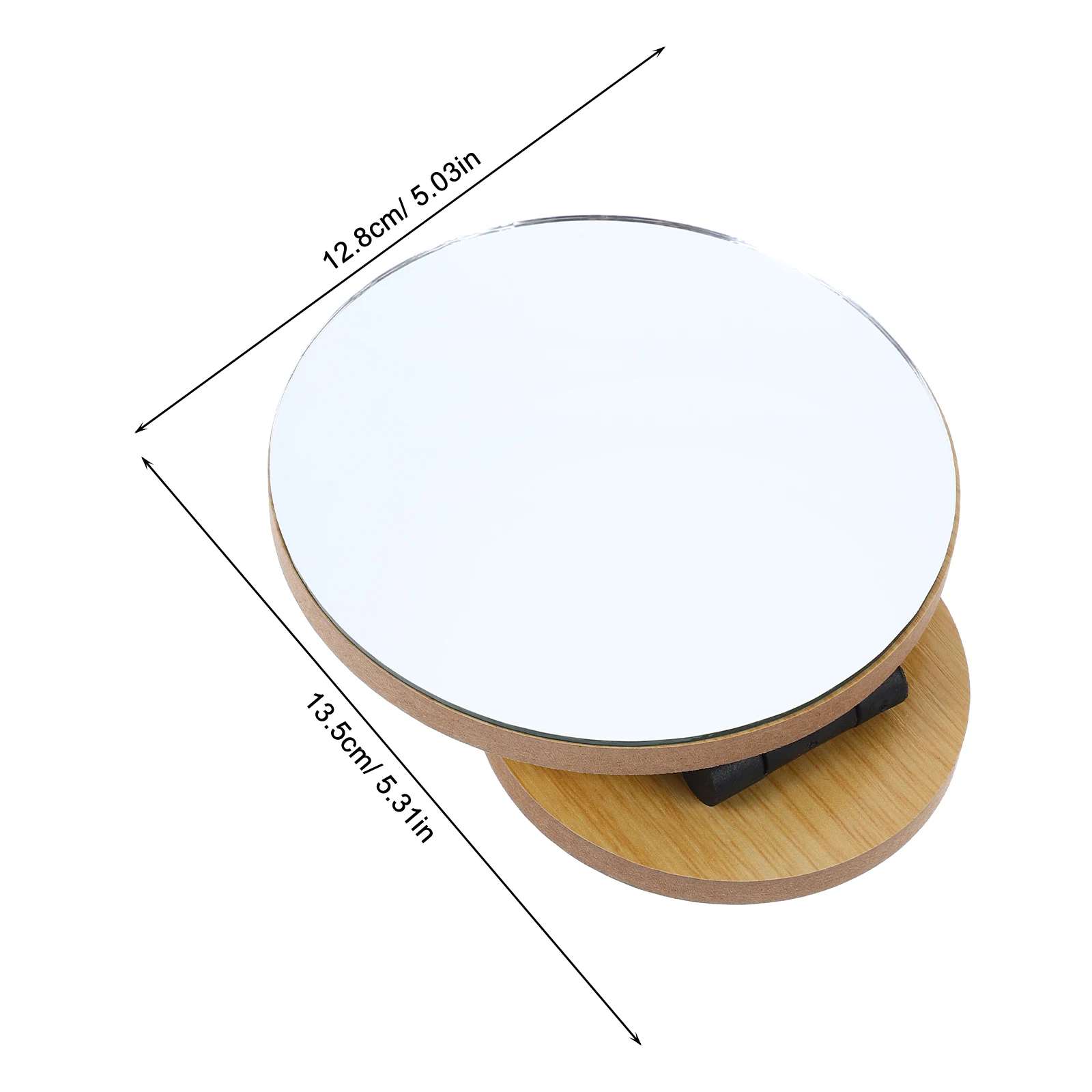 1 Uds. Espejo de maquillaje de madera con estilo, espejo de escritorio plegable para dormitorio, decoración de mesa de baño, accesorio de tocador elegante, regalo