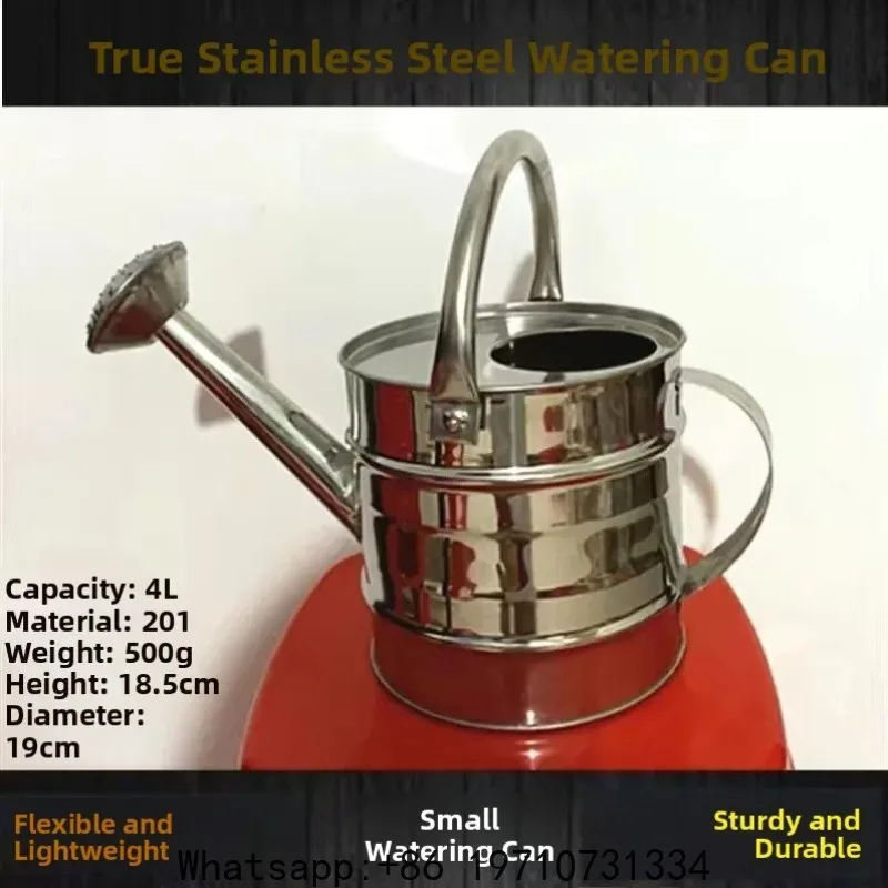 

Thickened Stainless Steel Watering Can with Large Capacity And Adjustable Handle for Watering Plants And Flowers in Garden