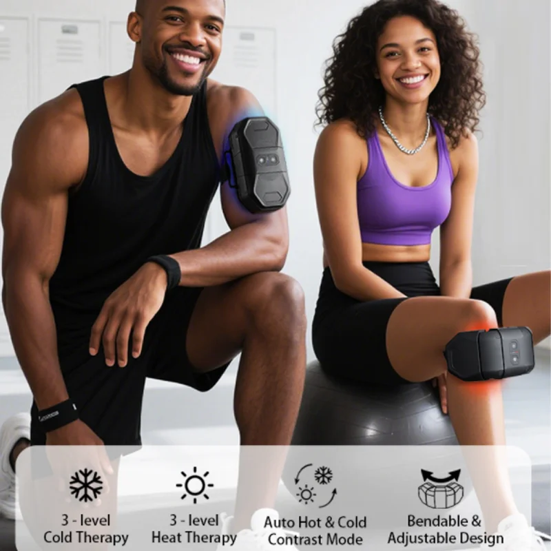 Urządzenie do terapii ciepłem i zimnem 3 w 1 RecoveryTherm Cube Elektryczny kompres chłodzący na kolano, lędźwie, łydki na bóle