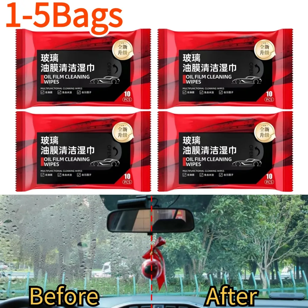

Салфетки для удаления стеклянной масляной пленки, 1-5 пакетов, чистящие салфетки для лобового стекла автомобиля, компактные портативные влажные салфетки для удаления пыли для автомобилей и мотоциклов