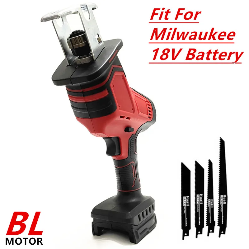 

Fit For Milwaukee 18V Battery Brushless Reciprocating Saw Electric Saber Saw Cordless Chainsaw Wood Metal Cutting Power Tools