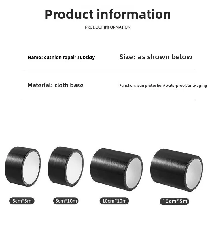 Schwarzes Reparaturband, Hochhaftendes Elektrisches Autositzauskleidungsband, Lederstuhl, Sofa-Reparaturband, Lochreparaturband – Detail 12