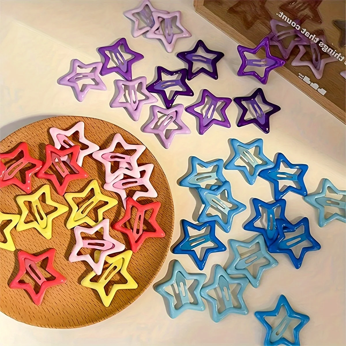 20/40pcsFashion Star Barrettes Suit-20/40 Pieces Color Alloy Hairpin, Suitable for Ladies and Girls, Perfect Shape Bangs