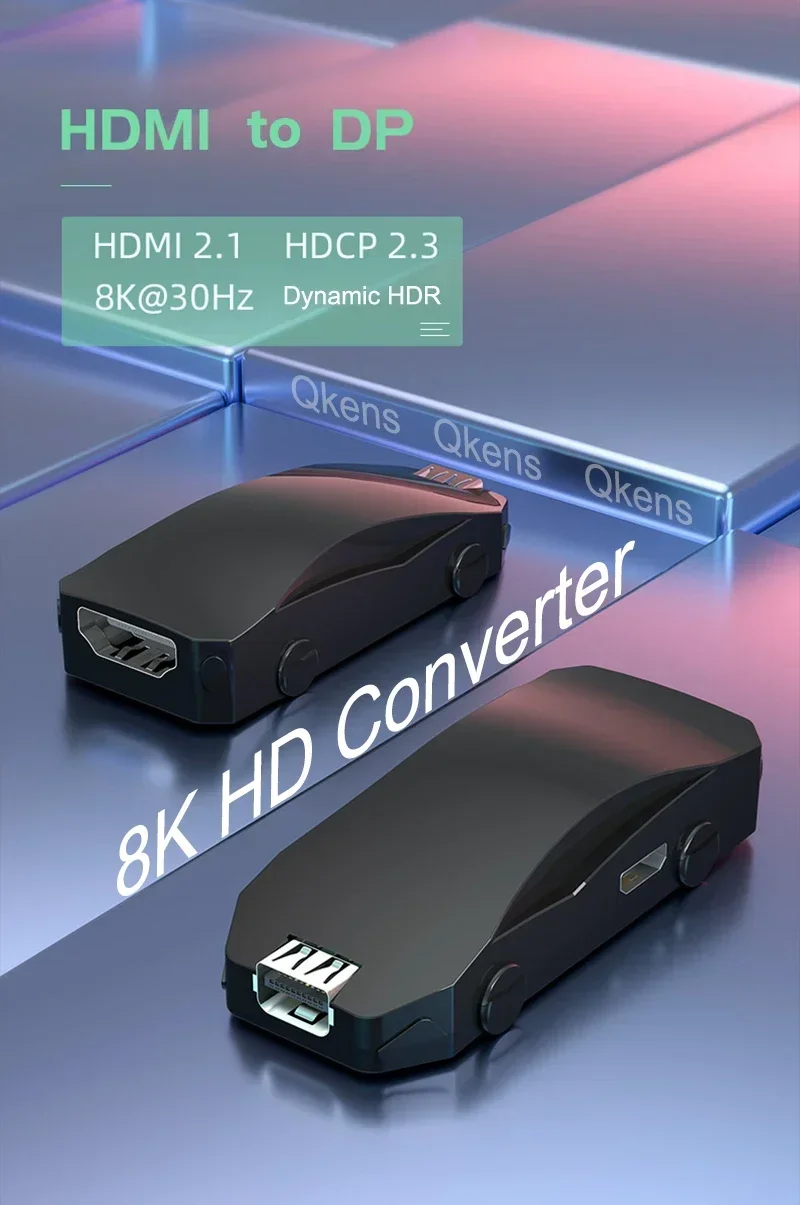 UHD 8K Female HDMI To DP Converter 4K 60Hz 120Hz HDMI DP Video Cable Adapter for PS5 PS4 Xbox Laptop PC To TV Monitor Projector