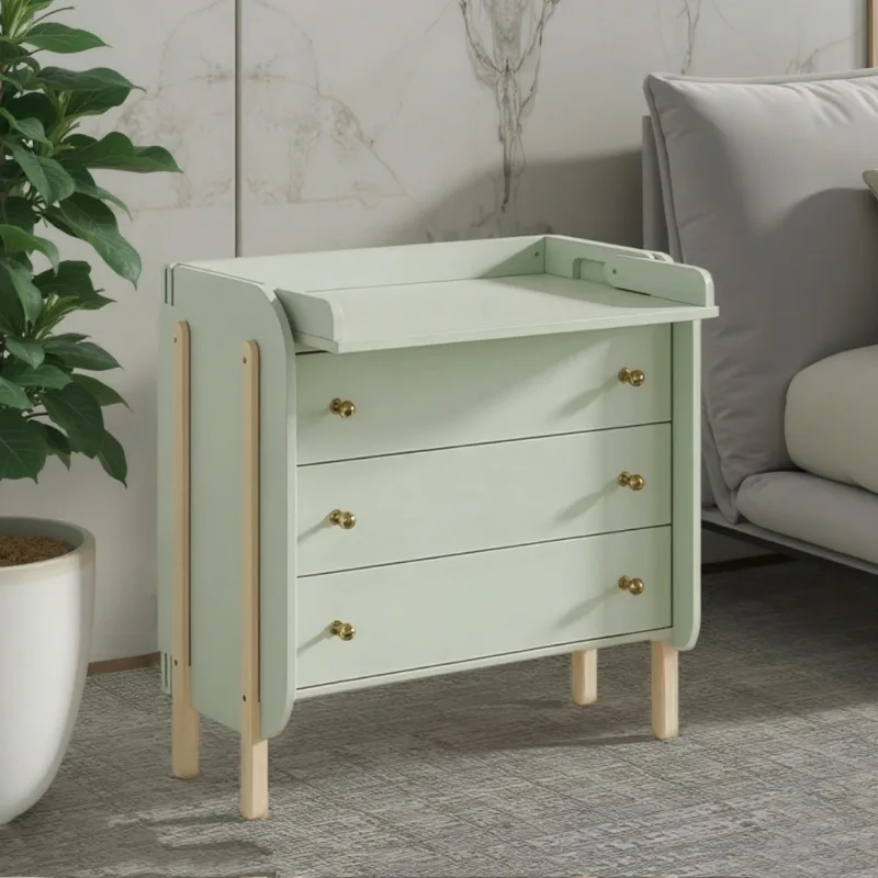 Italian light luxury paint solid wood chest cabinet, modern simple locker