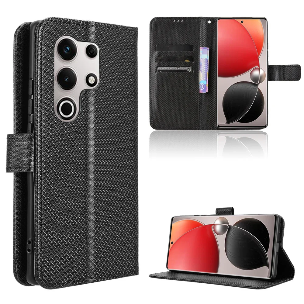 For Itel S25 Ultra Luxury Flip Diamond Pattern Skin PU Leather Wallet Stand Case For Itel S25Ultra Phone Bag