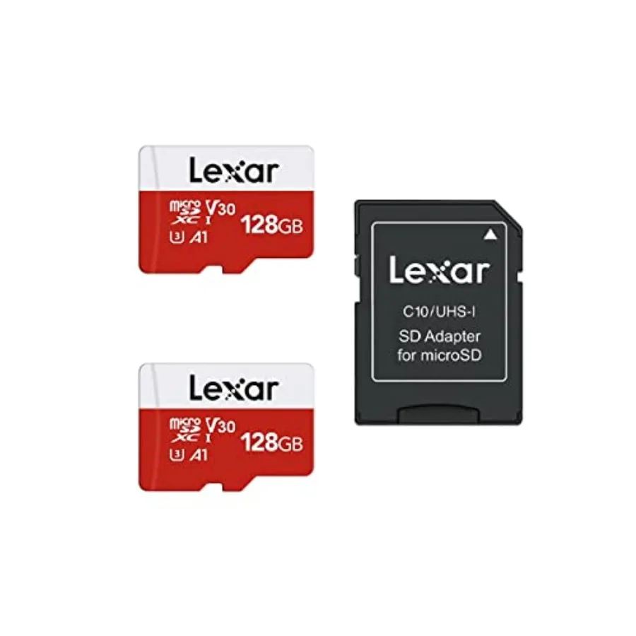 E-Series 128GB Micro SD Card 2 Pack microSDXC UHS-I Flash Memory Card with Adapter 100MB/s C10 U3 A1 V30 Full HD 4K UHD High Sp