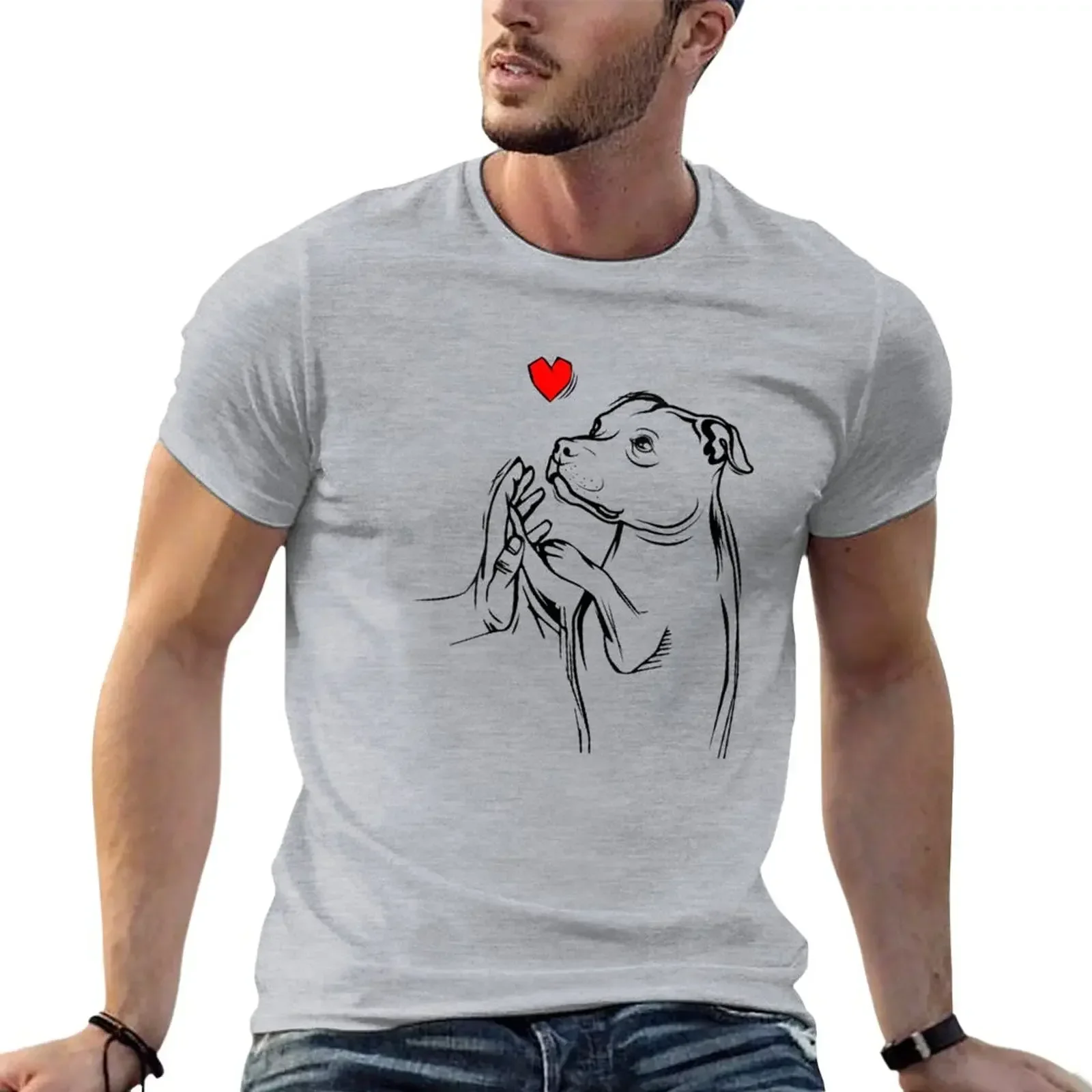 manga vintage anime clothes Staffordshire Bull Terrier Lover T-Shirt men oversized t shirt men clothing customs clothes in tops