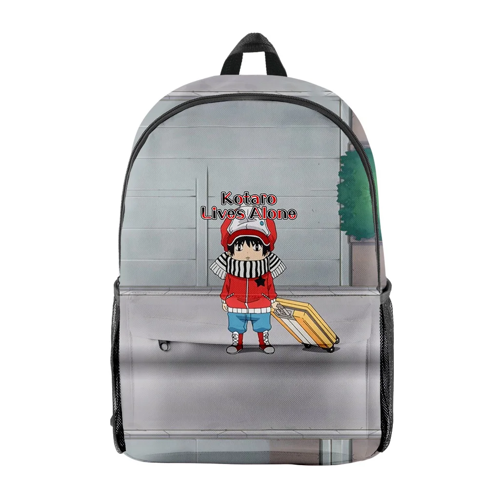 Harajuku New Kotaro Lives Alone Anime pupil Bookbag Notebook Backpacks 3D Print Oxford Waterproof Boys/Girls Travel Backpacks