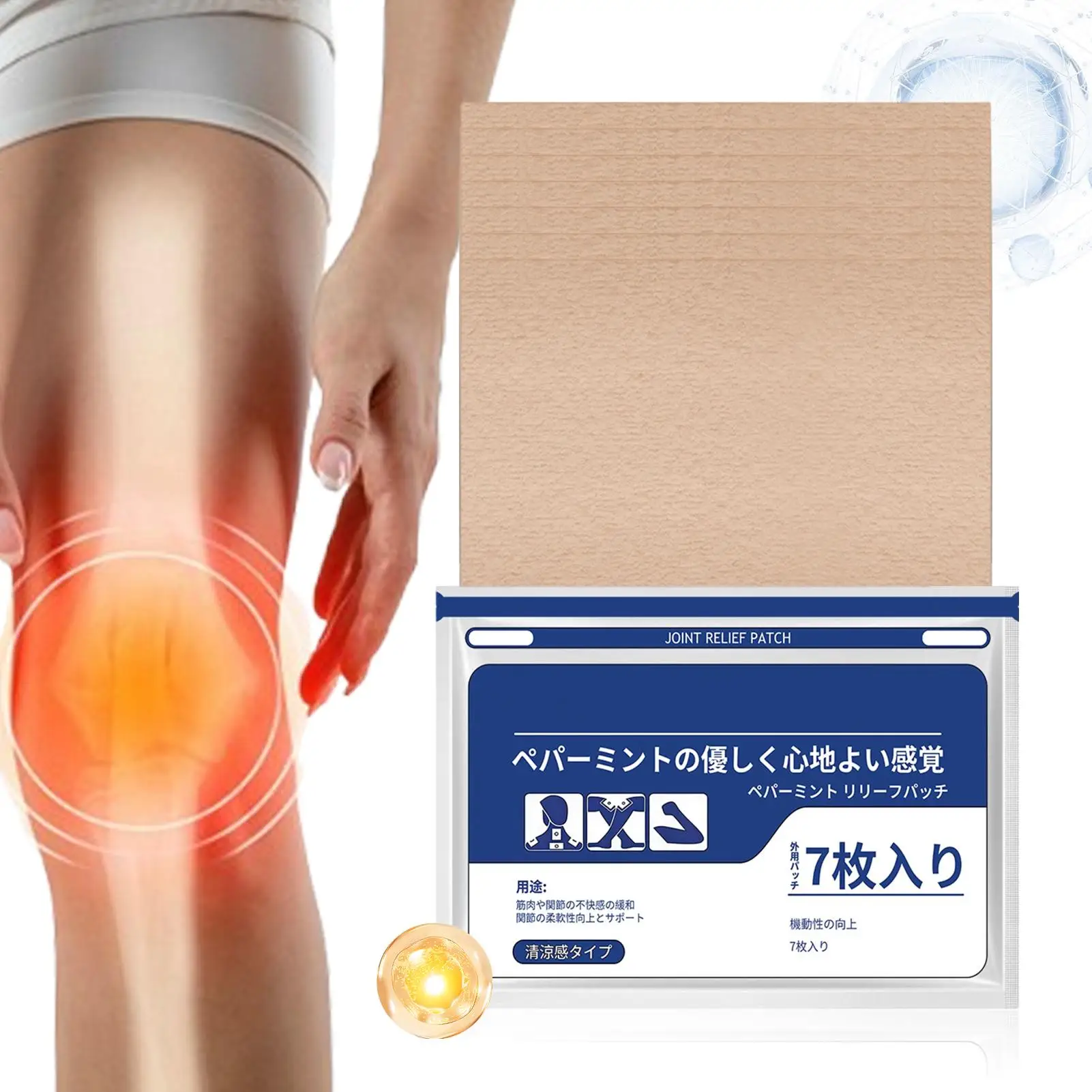 Knee Patches 7-Pieces Natural Joint Soothing Strips Extract Knee Sticker for Muscle Shoulder NeckNerve Joint Recovery Sports