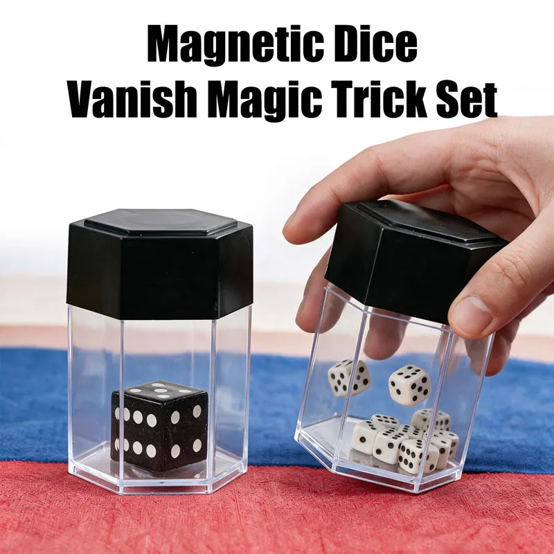 Close Up Magic Illusion Magnetic Dice Vanishing Box Explosion Dice Change Trick Street Magic Show Prank Magician Beginner Toy