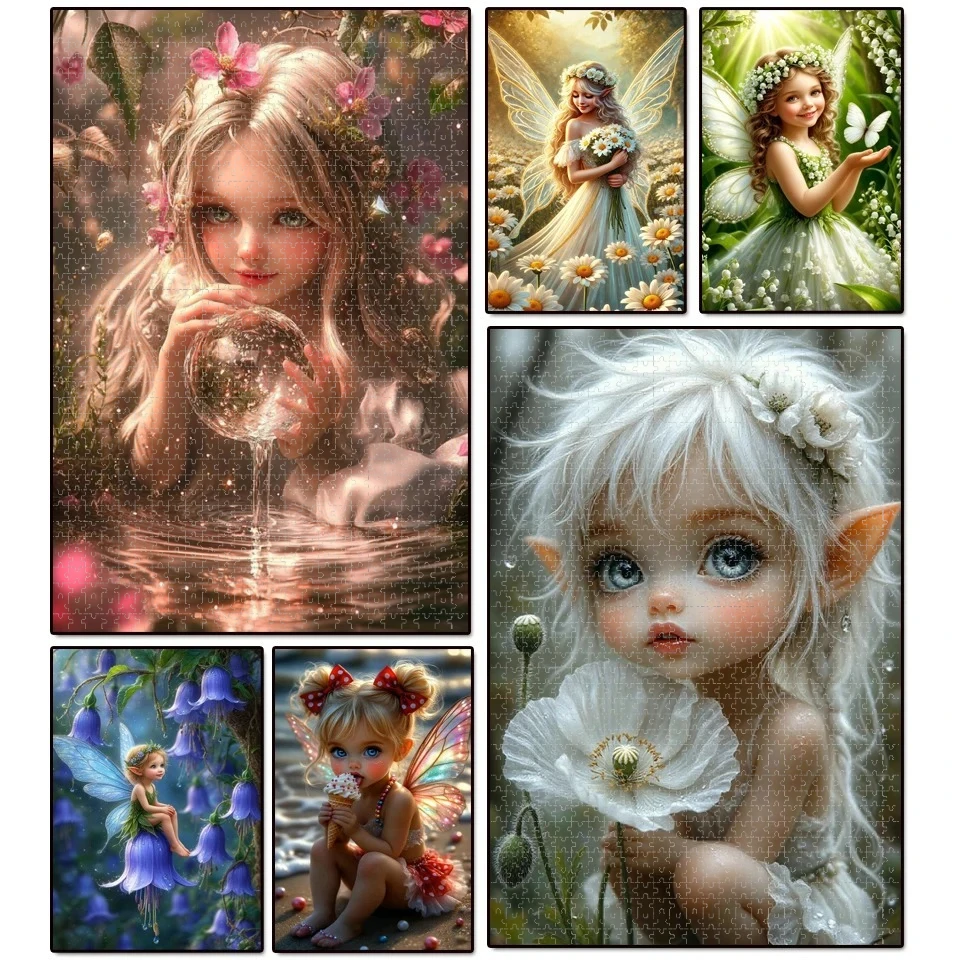 

500pcs/1000pcs Adult Jigsaw Puzzle Large Puzzle Cute Elf Girl Family Fun DIY Home Decor, Designed for Birthdays,