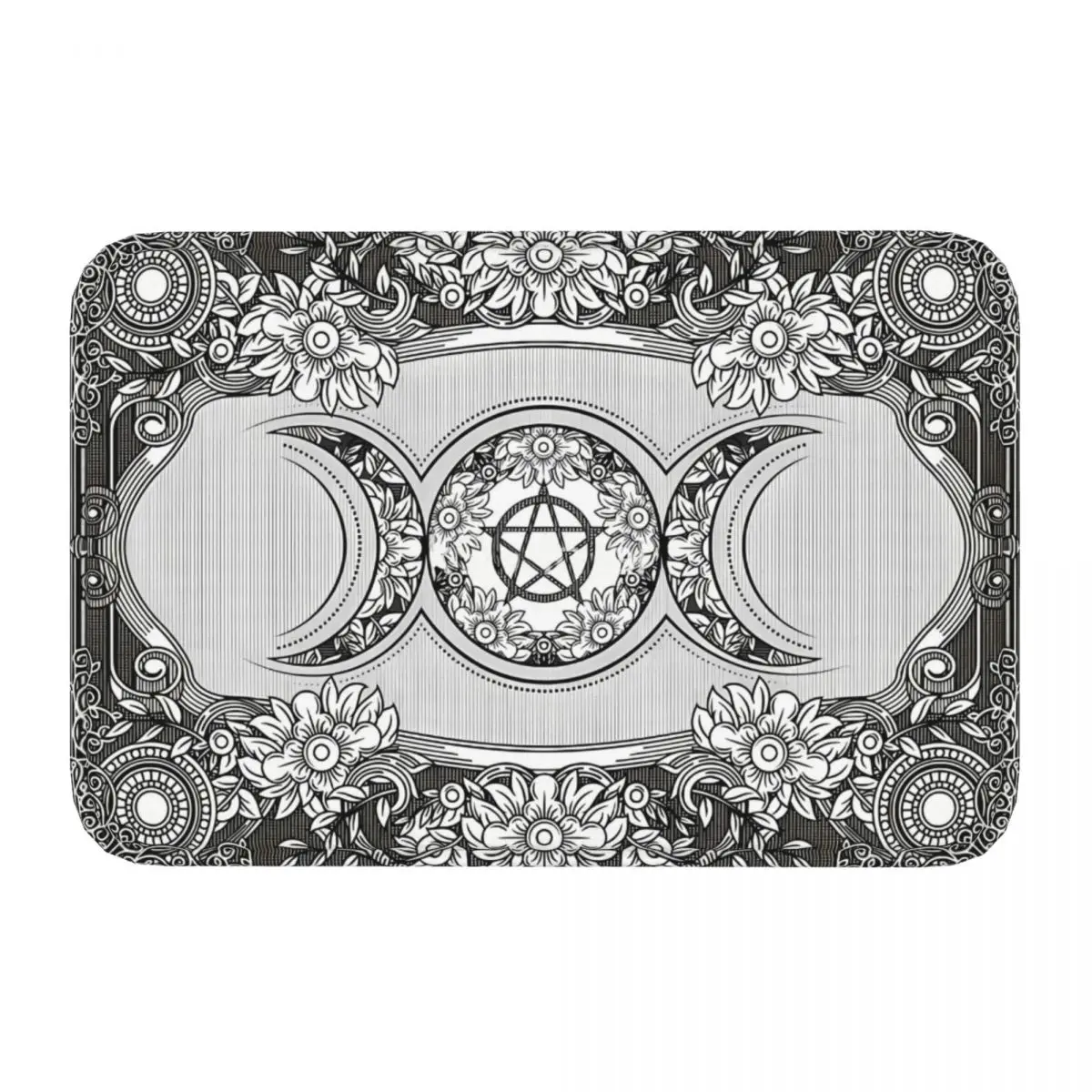 Triple Moon Triple Goddess Ornament Viking Non-slip Doormat Carpet Living Room Bedroom Mat Prayer Indoor Decorative