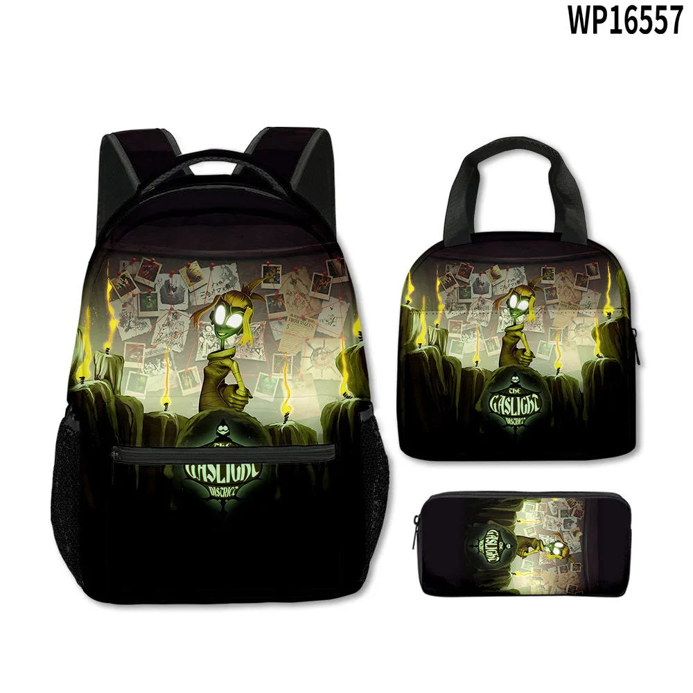 

Creative Popular The Gaslight District 3D Printed 3pcs/Set School Bags Travel Notebook Backpack portable Lunch bag Pencil Case