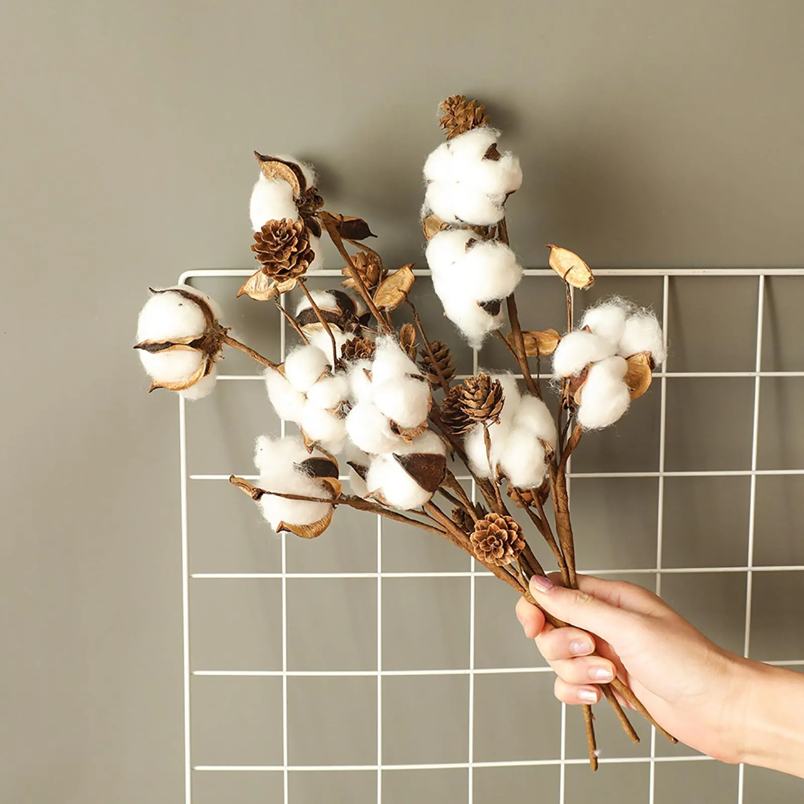 1/3/5/10 Pcs Artificial Naturally Dried Cotton Stem Flower Filler Floral Home Decor цветы исскустветвенные Artificial Flowers