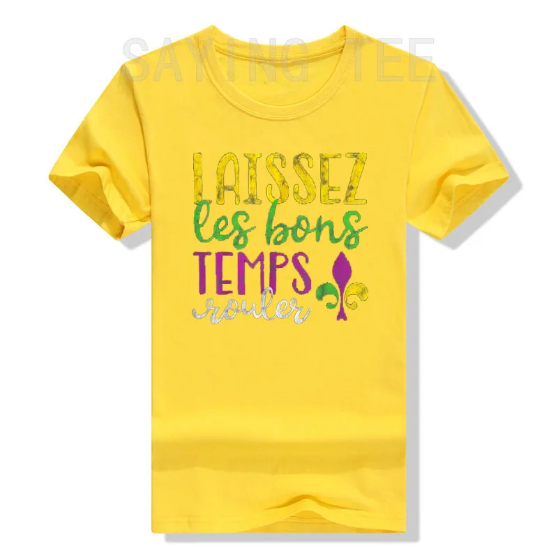 Laissez Les Bons Temps Rouler Mardi Gras New Orleans T-Shirt Gifts Cute Mardi Gras Decorations Aesthetic Clothes Graphic Tee Top