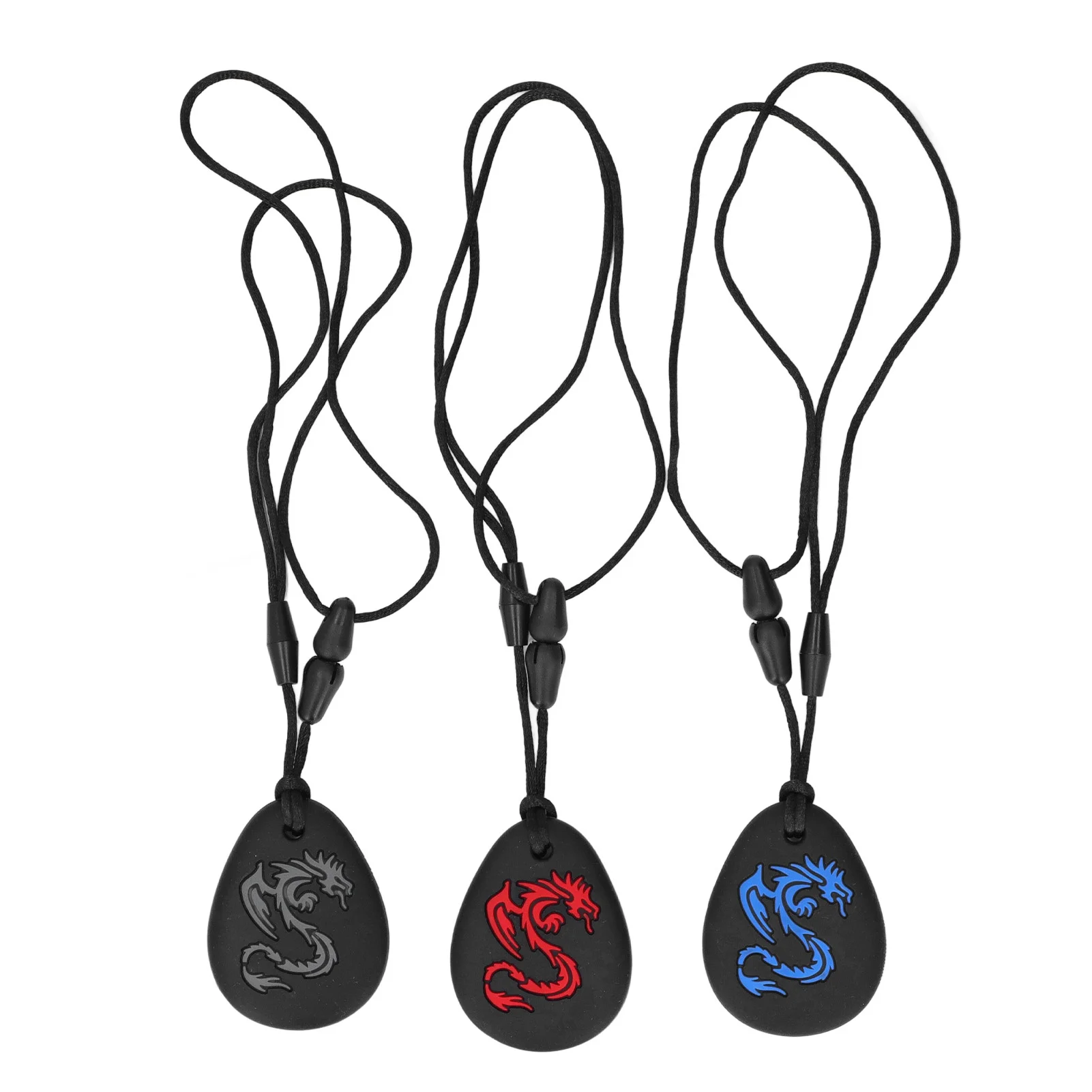 3pcs Baby Teethers Necklace Silicone Refrigerable Heat Resistant Soothing Gum Infants Teething Toys for Chewing